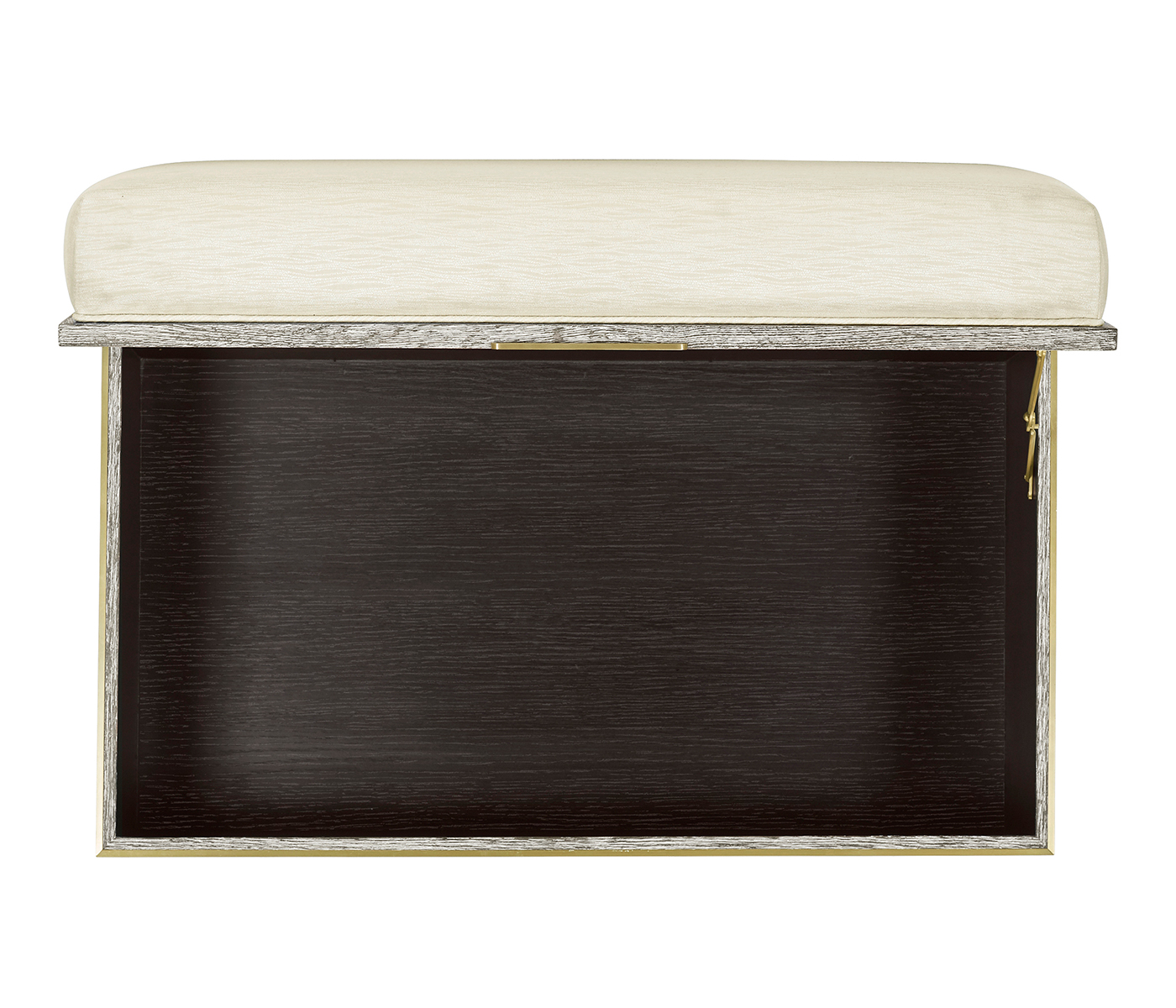 Geometric Light French Oak Stool with Inside Storage on Wheels