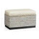 Geometric Light French Oak Stool with Inside Storage on Wheels