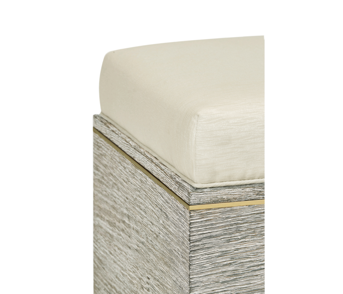 Geometric Light French Oak Stool with Inside Storage on Wheels