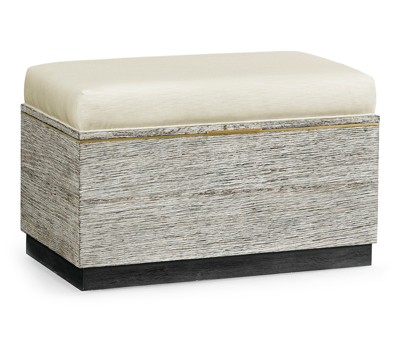 Geometric Light French Oak Stool with Inside Storage on Wheels