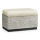 Geometric Light French Oak Stool with Inside Storage on Wheels