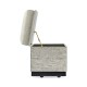 Geometric Light French Oak Stool with Inside Storage on Wheels