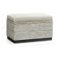 Geometric Light French Oak Stool with Inside Storage on Wheels