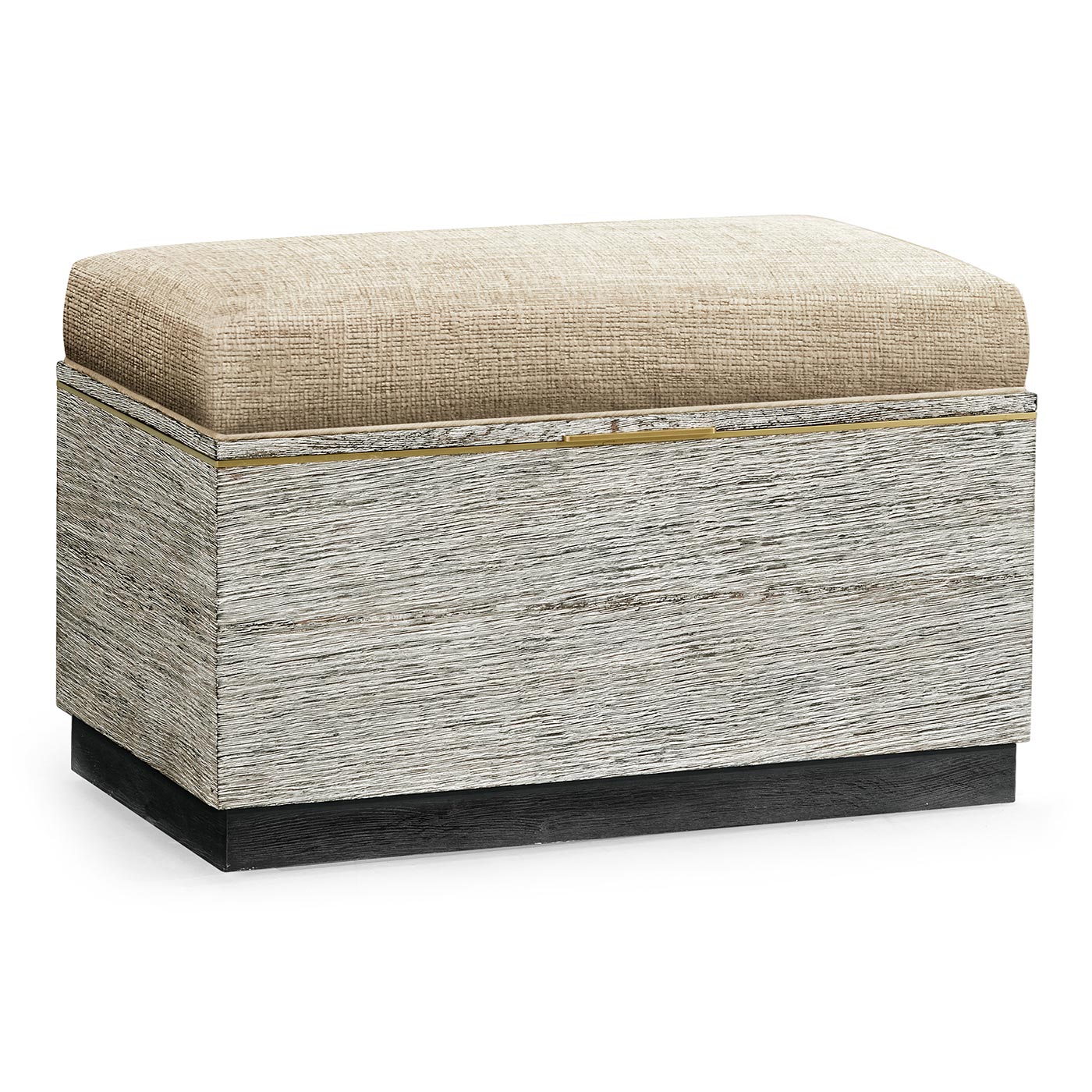 Geometric Light French Oak Stool with Inside Storage on Wheels