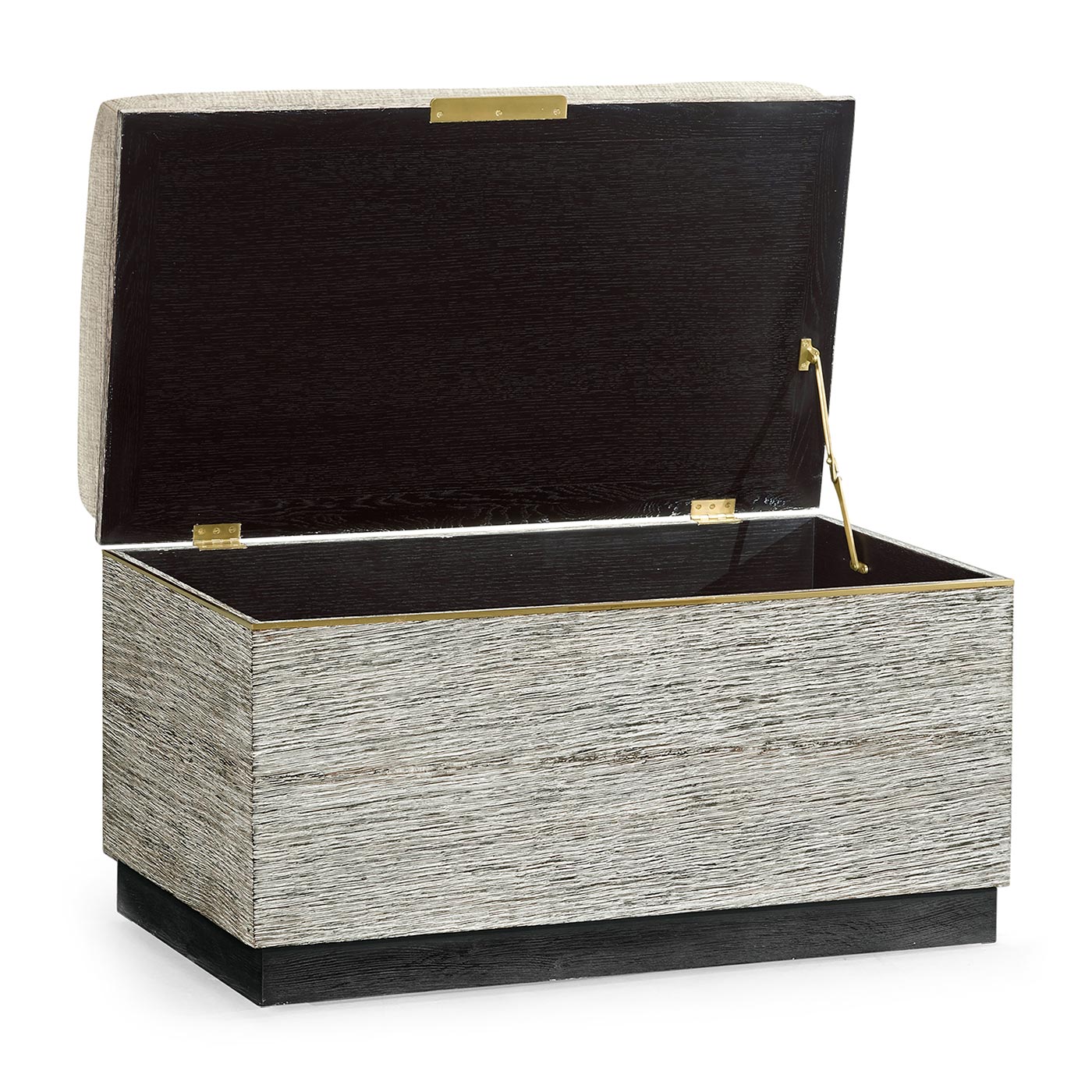 Geometric Light French Oak Stool with Inside Storage on Wheels