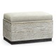 Geometric Light French Oak Stool with Inside Storage on Wheels