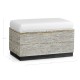 Geometric Light French Oak Stool with Inside Storage on Wheels