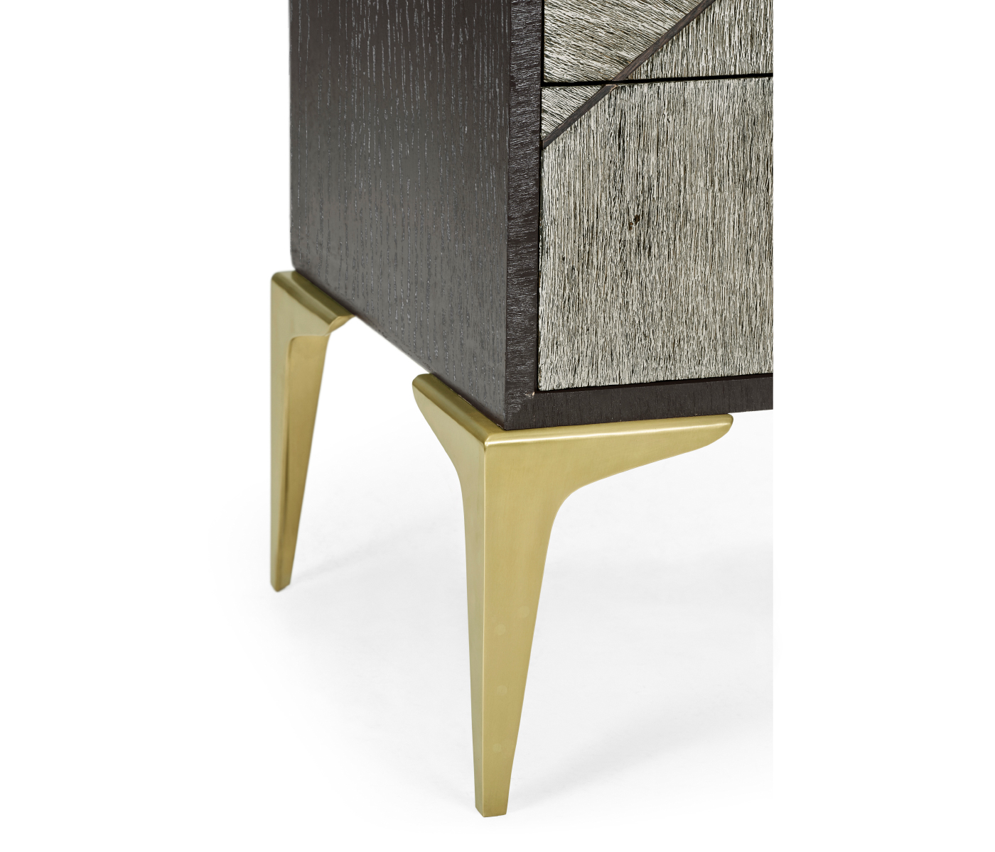Geometric Tall Dark French Oak Chest of Six Drawers