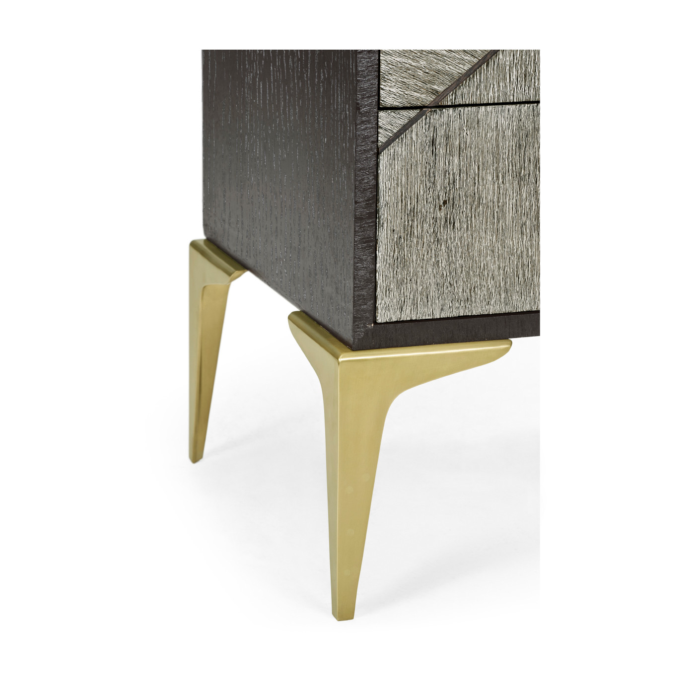 Geometric Tall Dark French Oak Chest of Six Drawers