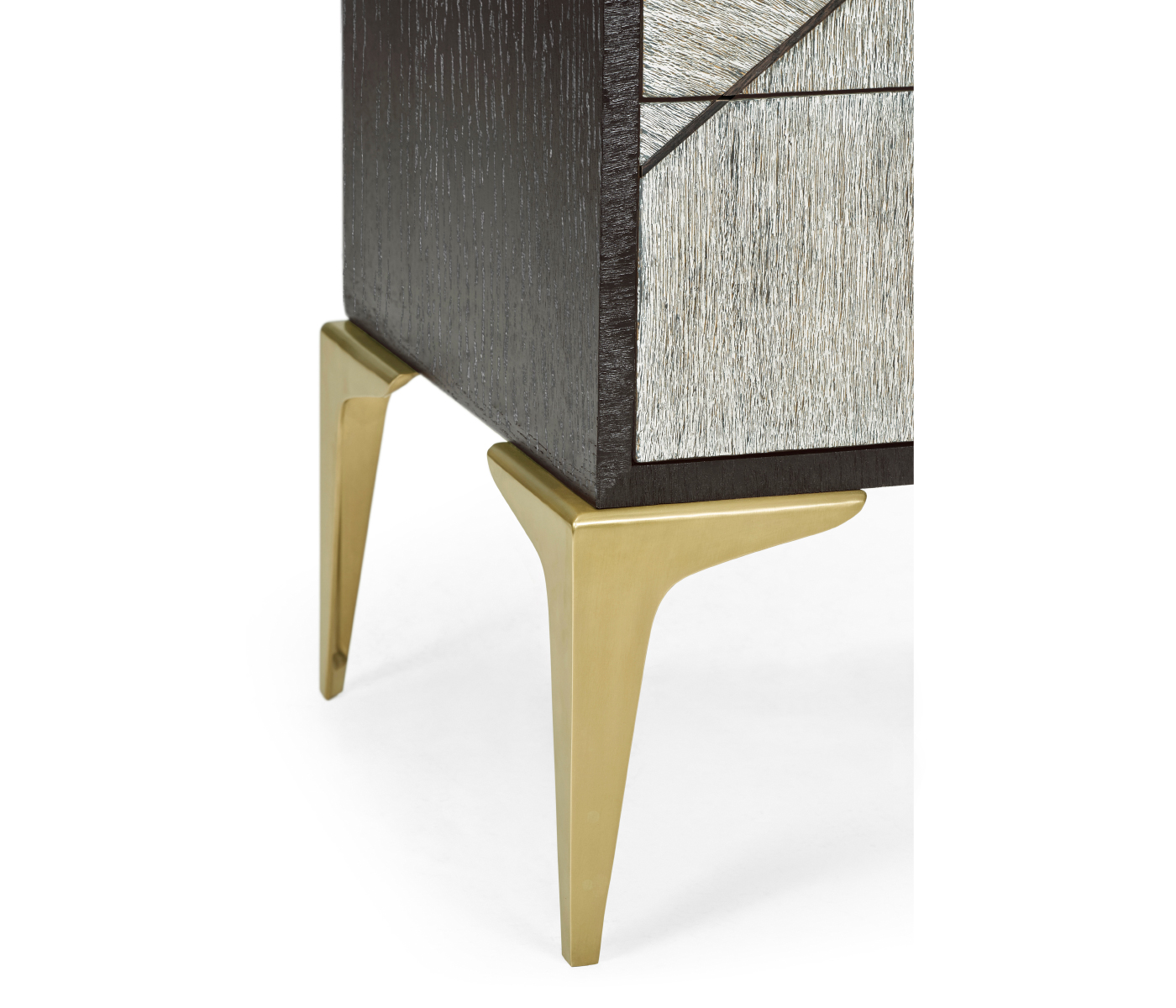 Geometric Tall Light French Oak Chest of Six Drawers