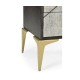 Geometric Tall Light French Oak Chest of Six Drawers