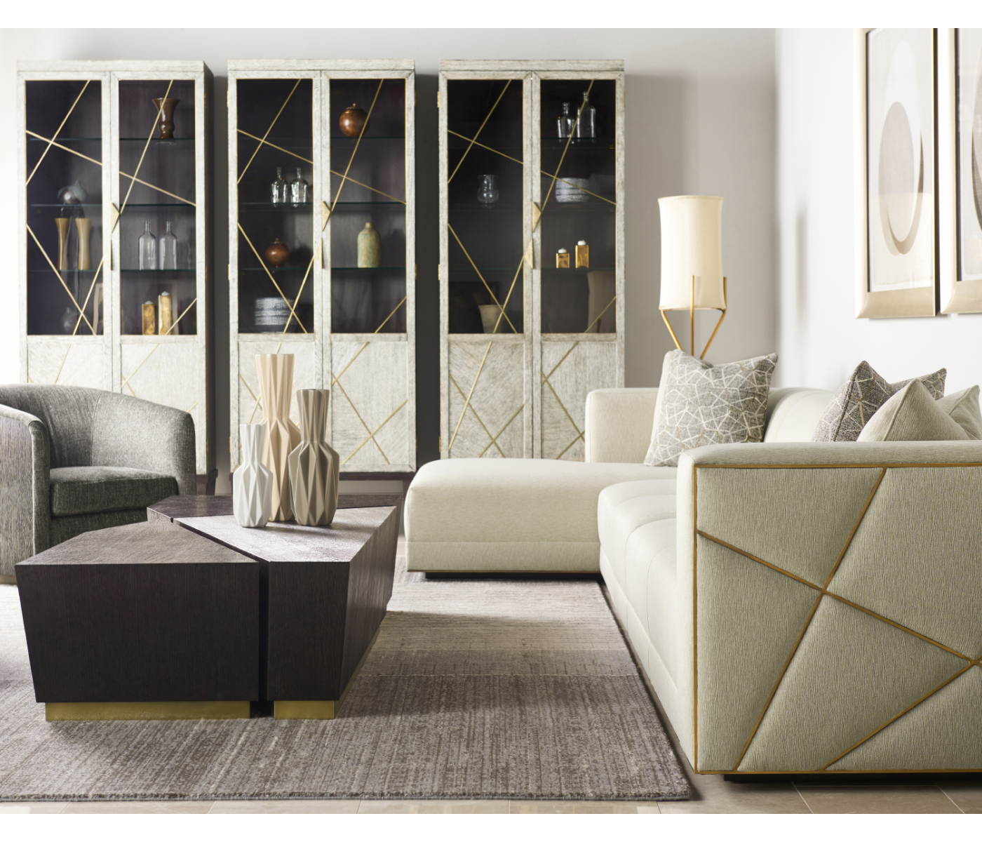 Geometric Bunching Cocktail Tables (Set of Three)