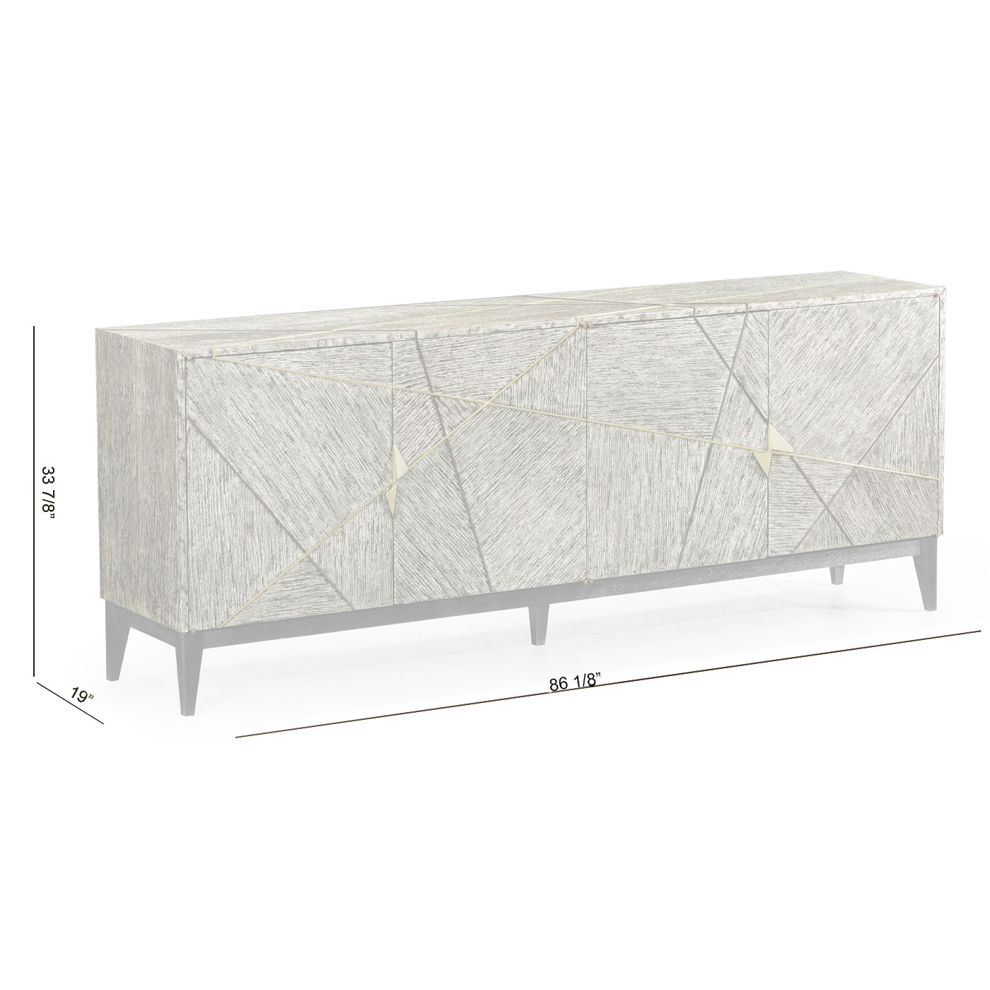 Geometric Transitional Oak Sideboard