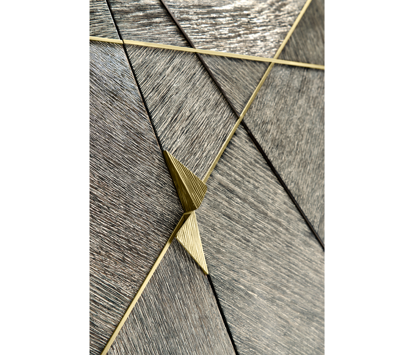 Geometric Transitional Oak Sideboard