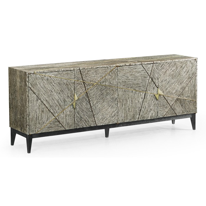Geometric Transitional Oak Sideboard