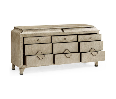 Grey Oak Buffet with Eleven Drawers