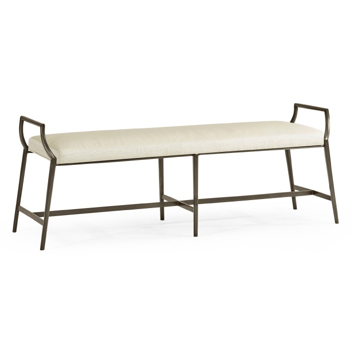 Modern Curved Bronzed Bench