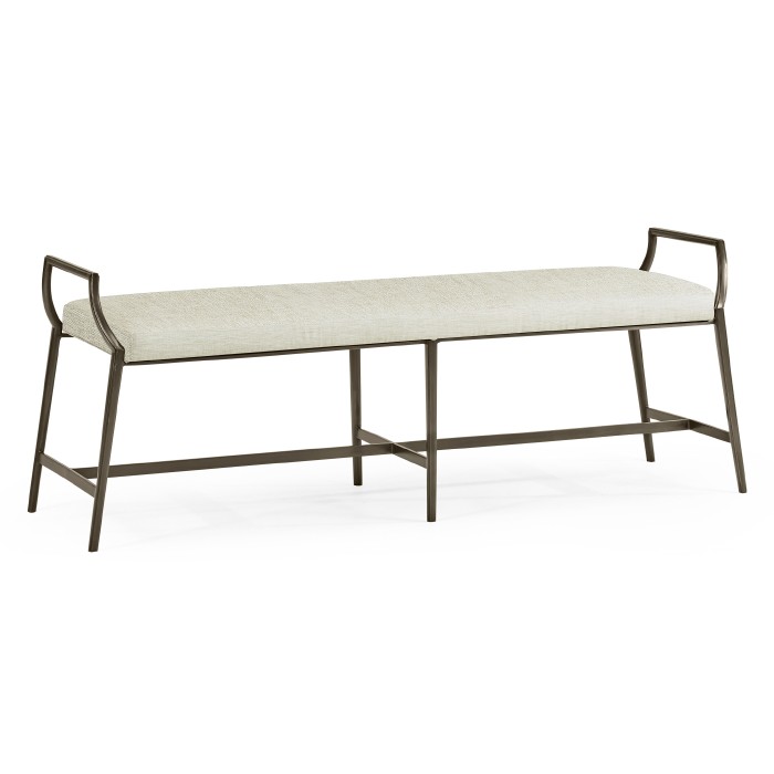 Modern Curved Bronzed Bench