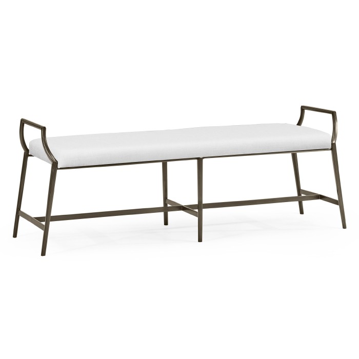 Modern Curved Bronzed Bench