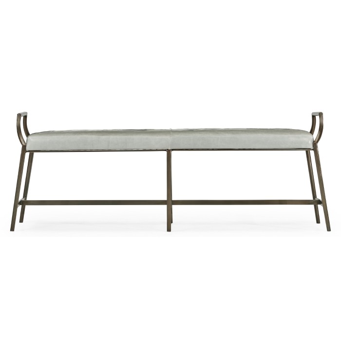 Modern Curved Bronzed Bench