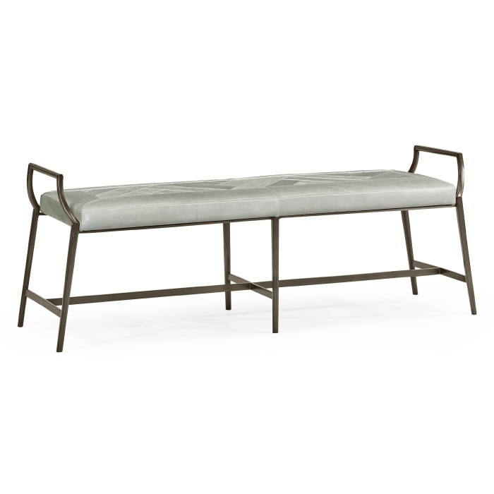 Modern Curved Bronzed Bench