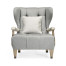 Modern Winged Grey Oak Occasional Chair