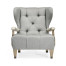 Modern Winged Grey Oak Occasional Chair