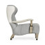Modern Winged Grey Oak Occasional Chair