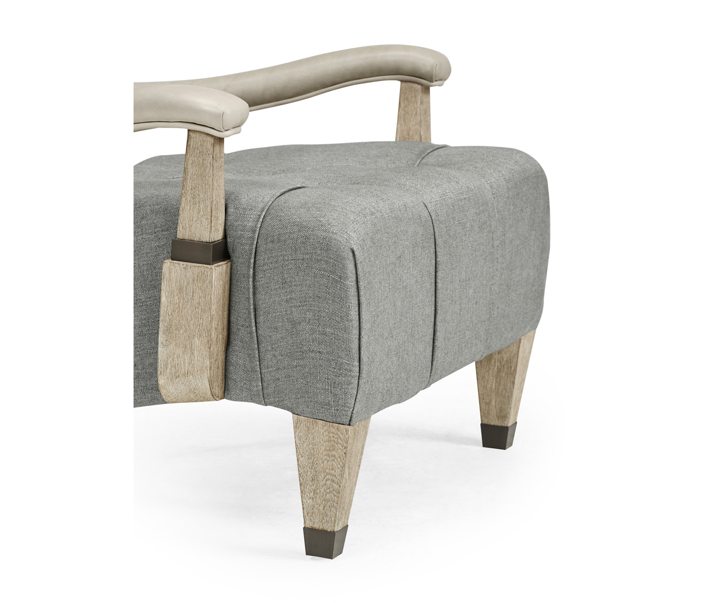 Modern Winged Grey Oak Occasional Chair