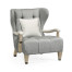 Modern Winged Grey Oak Occasional Chair