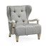 Modern Winged Grey Oak Occasional Chair