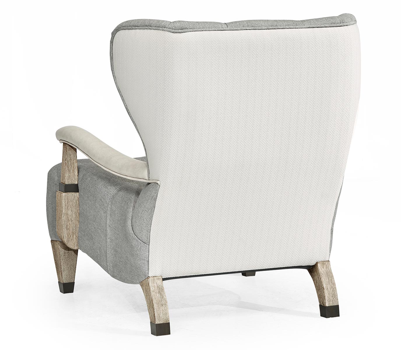 Modern Winged Grey Oak Occasional Chair