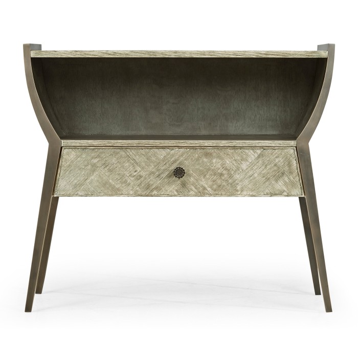 Rectangular Grey Oak Bedside Table