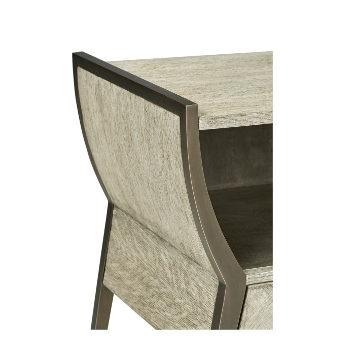 Rectangular Grey Oak Bedside Table