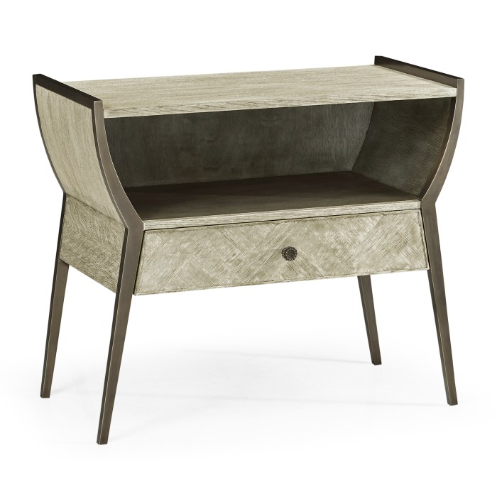 Rectangular Grey Oak Bedside Table