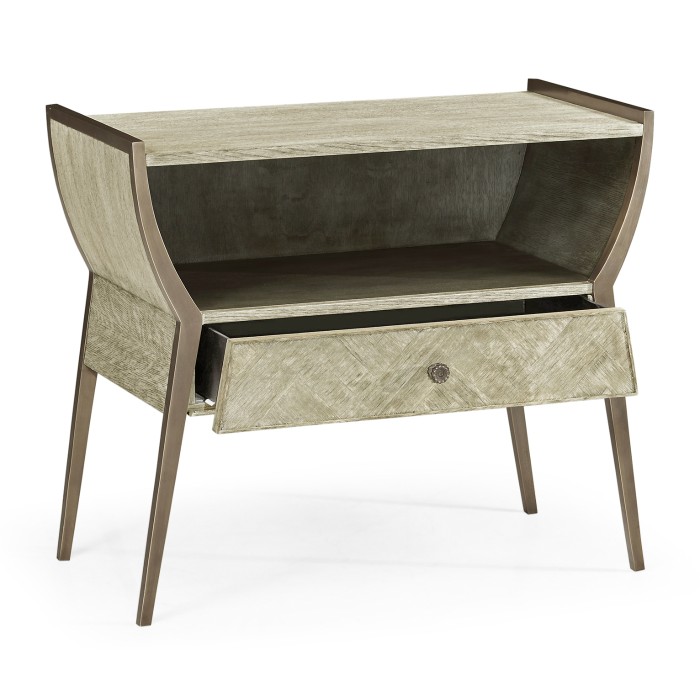 Rectangular Grey Oak Bedside Table