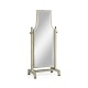 Curved Grey Oak Floor Standing Mirror that Swivels