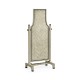 Curved Grey Oak Floor Standing Mirror that Swivels