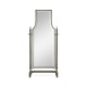 Curved Pewter Oak Floor Standing Mirror that Swivels