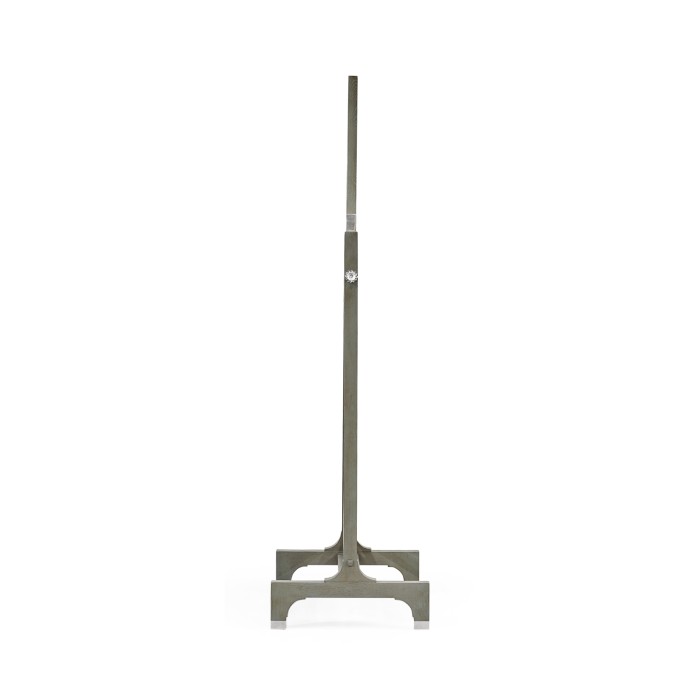 Curved Pewter Oak Floor Standing Mirror that Swivels
