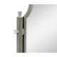 Curved Pewter Oak Floor Standing Mirror that Swivels