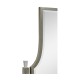 Curved Pewter Oak Floor Standing Mirror that Swivels