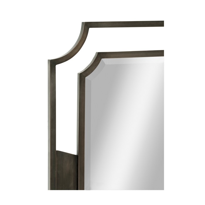 Rectangular Curved Bronzed Wall Hanging Mirror