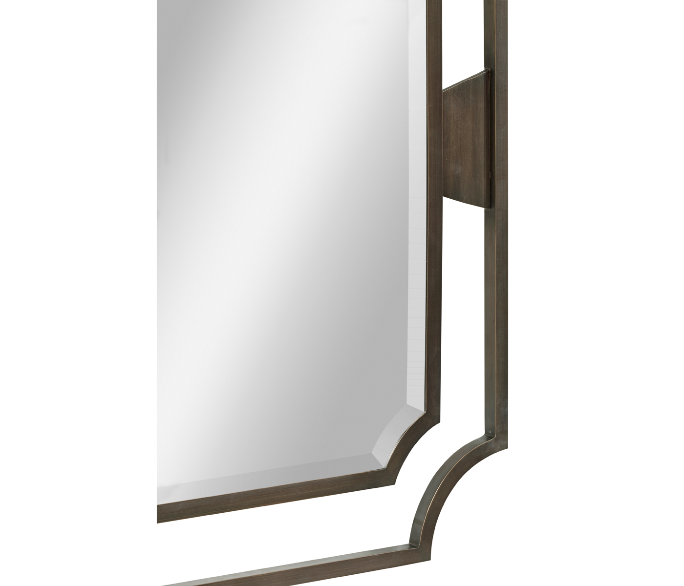 Rectangular Curved Bronzed Wall Hanging Mirror