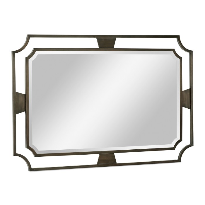 Rectangular Curved Bronzed Wall Hanging Mirror