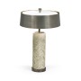 Circular Grey Oak & Brass Table Lamp