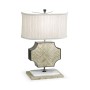 Curved Wide Cross Grey Oak Table Lamp