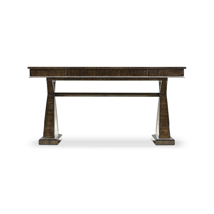 Black Eucalyptus & Silver Espresso Desk with Wood Stretcher
