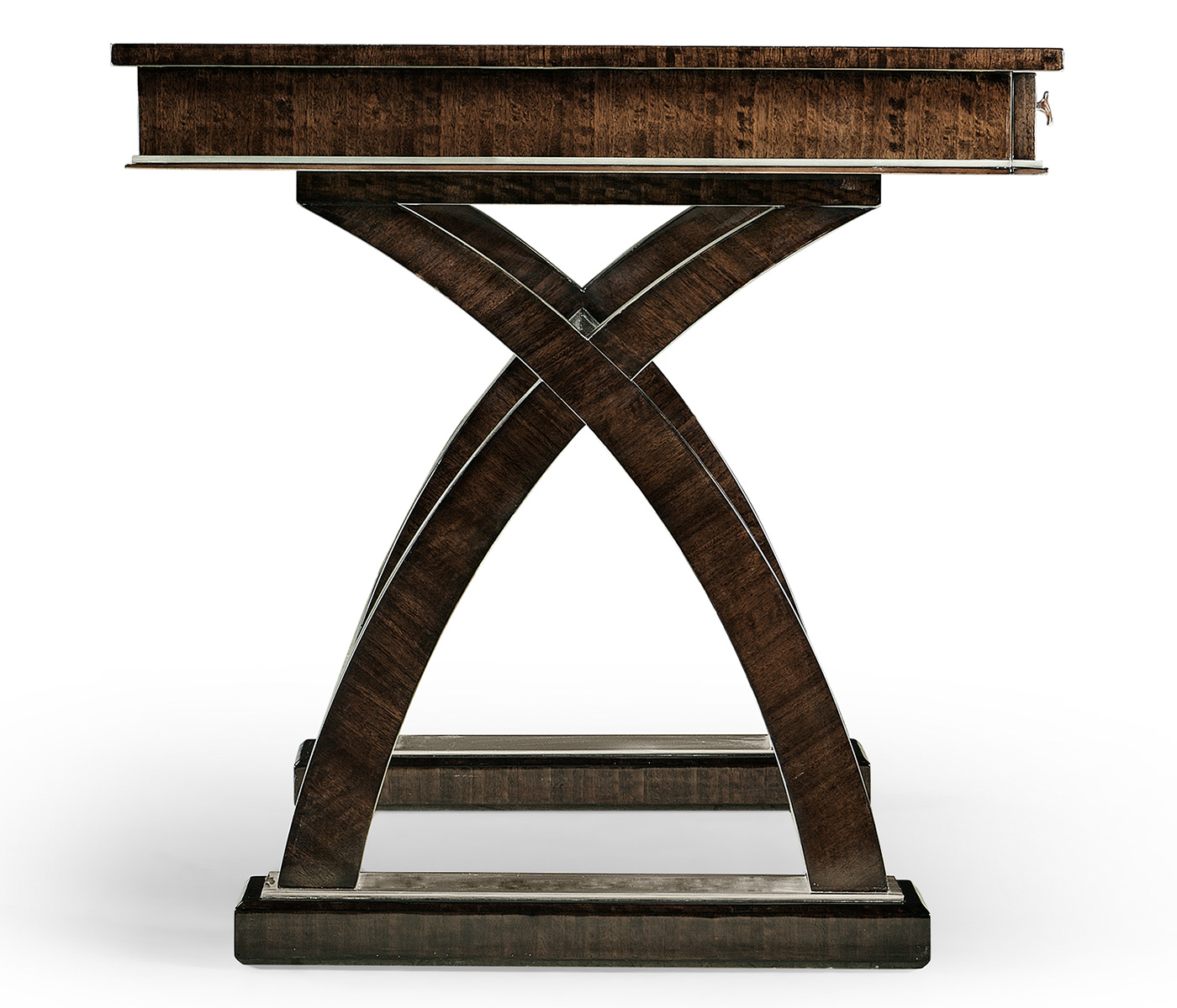 Black Eucalyptus & Silver Espresso Desk with Wood Stretcher