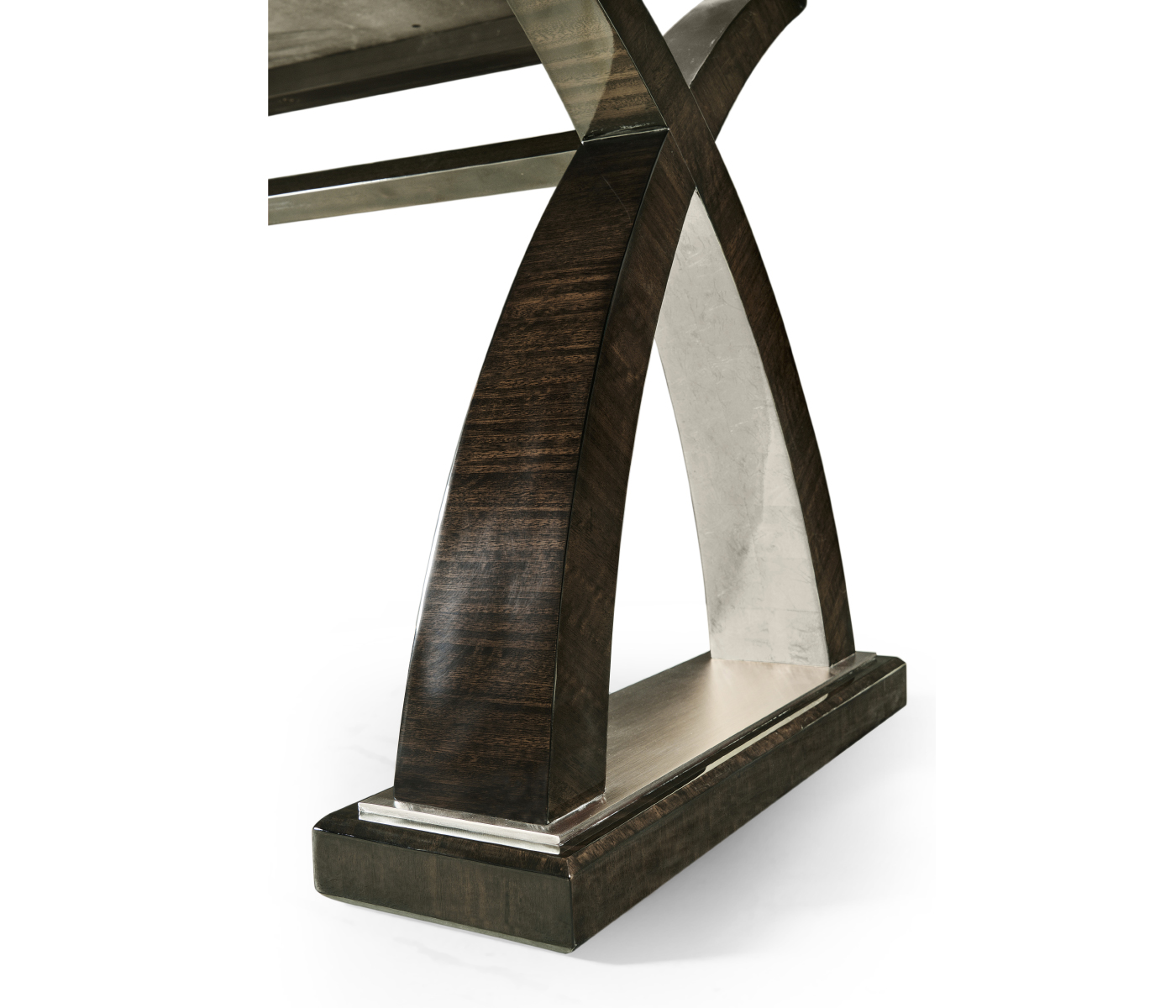 Black Eucalyptus & Silver Espresso Desk with Wood Stretcher